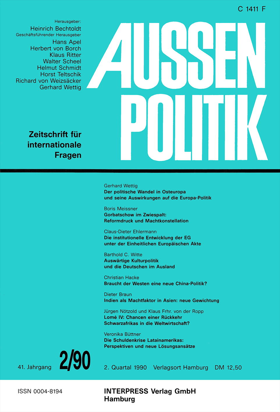 Aussenpolitik, issue 2/90, vol. 41, no. 2, 1990, p. 182-193;