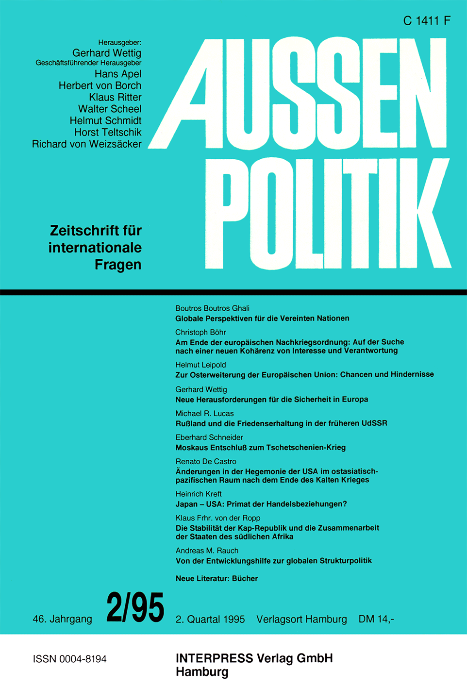 Aussenpolitik, issue 2/95, vol. 46, no. 2, 1995, p. 186-194;