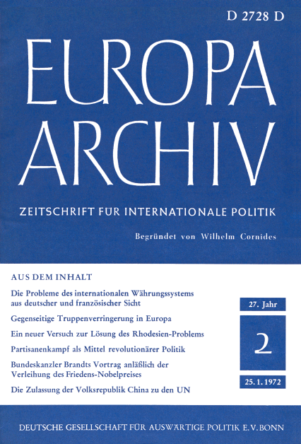 Europa-Archiv, vol. 27, no. 2, 1972, p. 61-68;