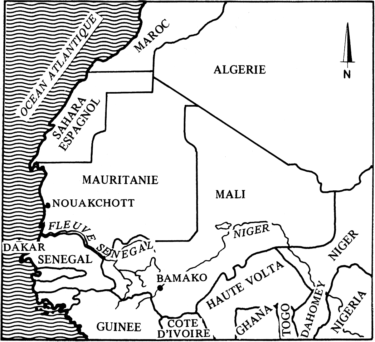 Carte de Afrique du Ouest