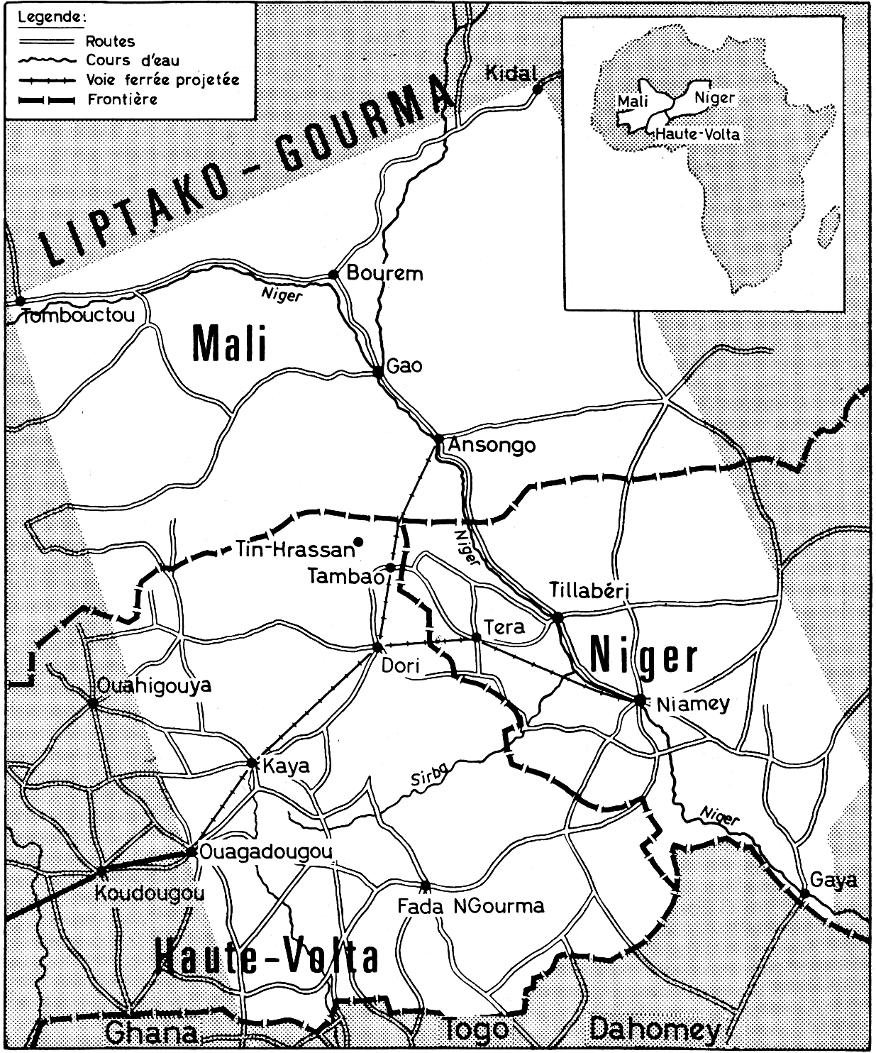 Carte du Liptako-Gourma
