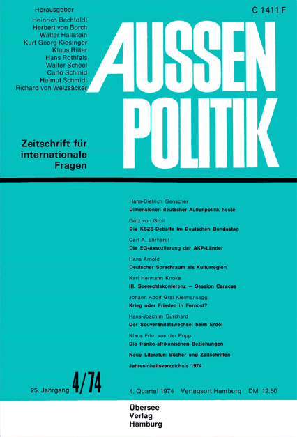 Aussenpolitik, issue 4/74, vol. 25, no. 4, 1974, p. 461-476;