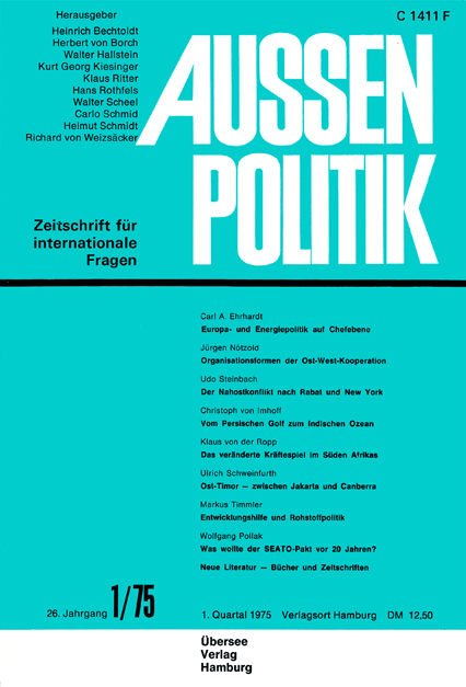Aussenpolitik, issue 1/75, vol. 26, no. 1, 1975, p. 56-72;