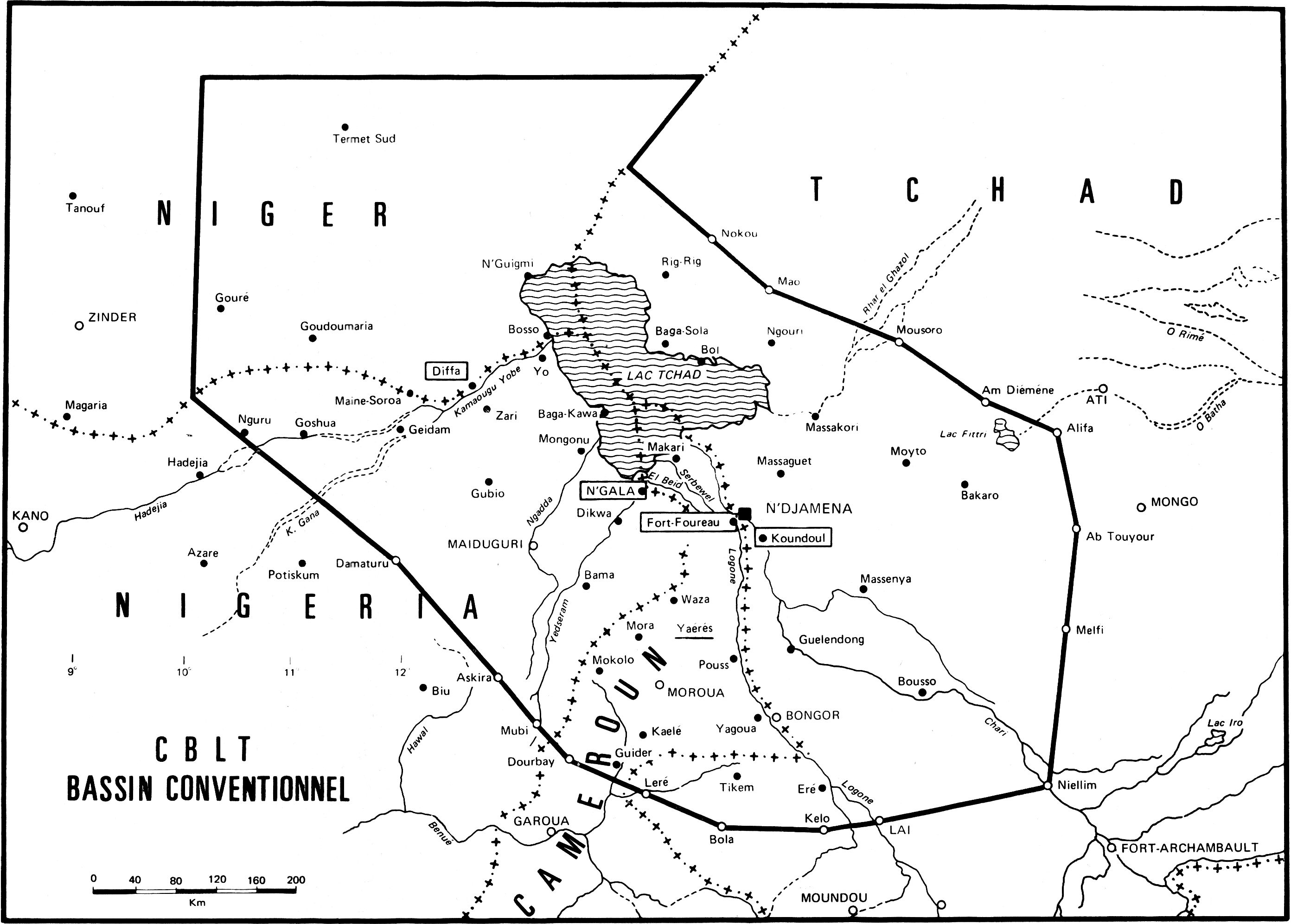 Carte du bassin de Lac Tchad