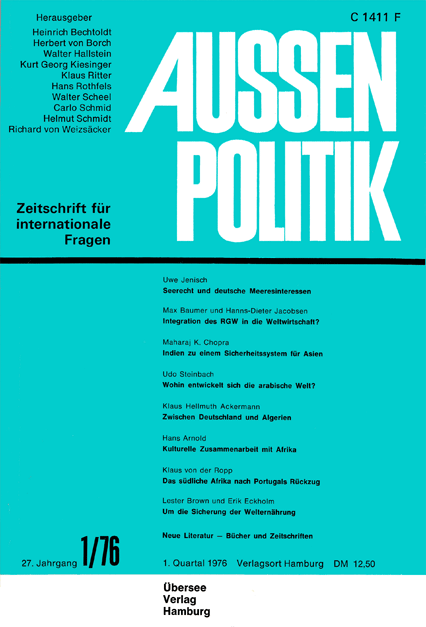 Aussenpolitik, issue 1/76, vol. 27, no. 1, 1976, p. 80-97;