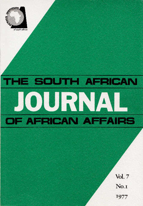 The South African Journal of African Affairs, vol. 7, no. 1, 1977, p. 21-32;
