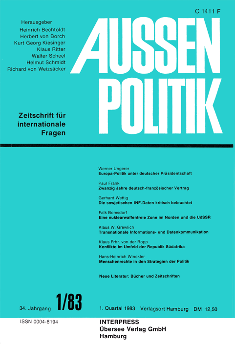 Aussenpolitik, issue 1/83, vol. 34, no. 1, 1983, p. 80-92;