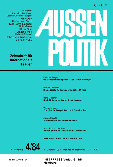 Aussenpolitik, issue 4/84, vol. 35, no. 4, 1984, p. 419-433;