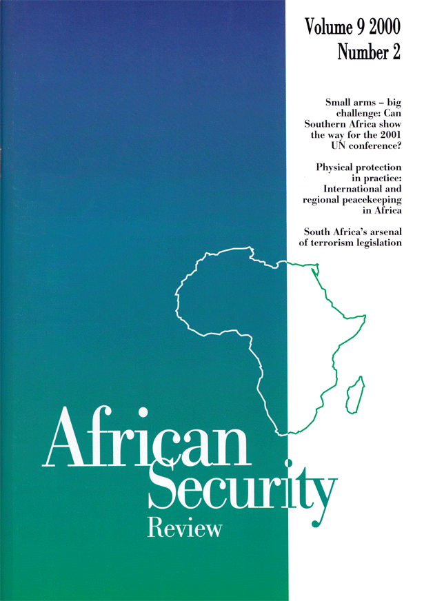 African Security Review, vol. 9, no. 2, 2000, p. 27-38;
